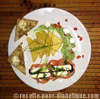 Salade Mozzarella tomates Polenta
