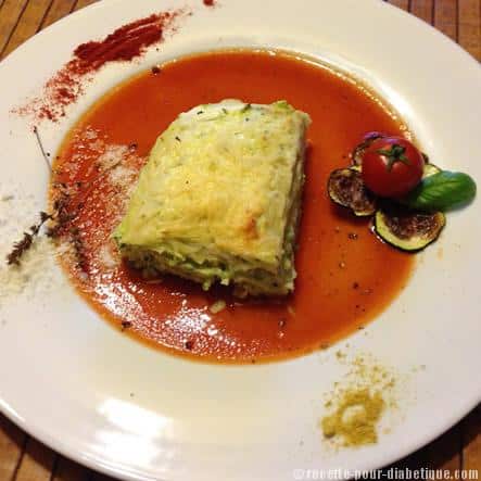 Lasagnes Courgettes Ricotta et son coulis de tomates