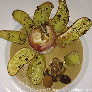 Suprême de poulet, Rattes et Crème de champignon