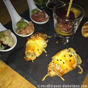 Mini-croissants et Verrines de poissons