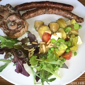 Salade de rattes et grillades