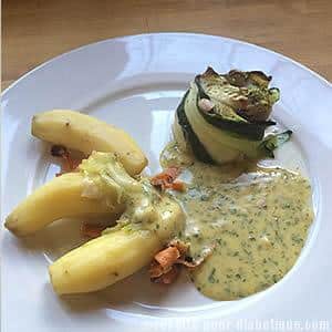 Paupiettes de Carrelet aux Saint-Jacques et Courgette