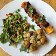 Brochettes de Magret à l'Orange et Rattes à la salardaise
