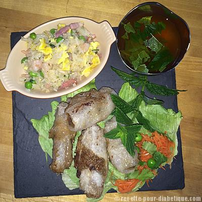 Nems ou Pâtés impériaux et Riz Cantonais