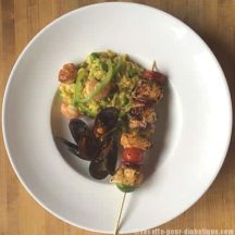 Risotto à la Créole et Brochette d'Espadon Mariné