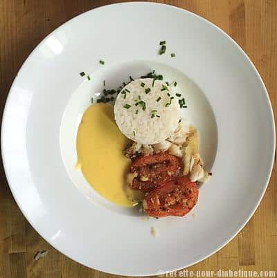 Flétan et sa sauce hollandaise sans beurre