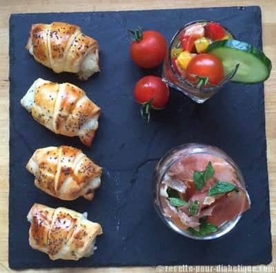 Croissants et Verrines Saumon, Poivron, Melon... vive les apéros d'été