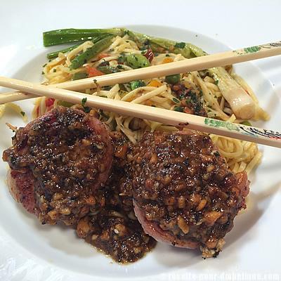 Filet mignon de Porc aux Noix de Cajou et Nouilles