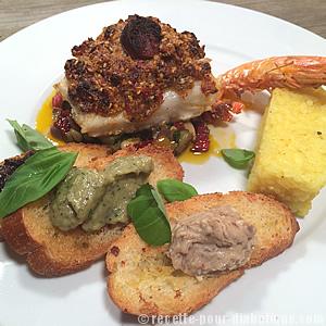 Dos de cabillaud Crumble et Tapas