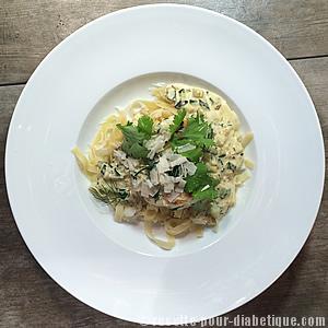 Tagliatelles et Cabillaud à la Carbonara