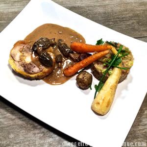 Rôti de Chapon aux morilles et purée marrons