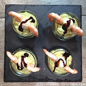 Verrines Mousse d'Avocat et Crevettes