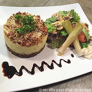 Hachis parmentier de canard et ses crudités