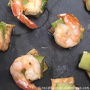 Bouchées de Saumon aux crevettes et poireaux