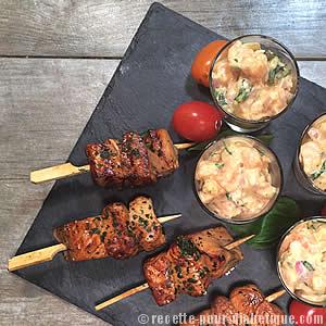 Tartare de Saumon et ses Brochettes