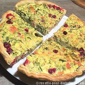 Tarte Saumon Courgettes Brocolis et Cranberry