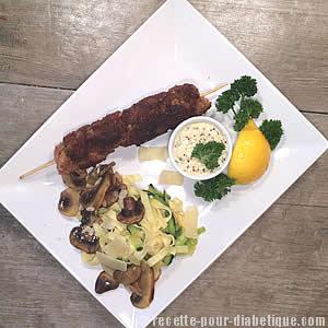Brochettes de Veau à la Milanaise sauce moutarde