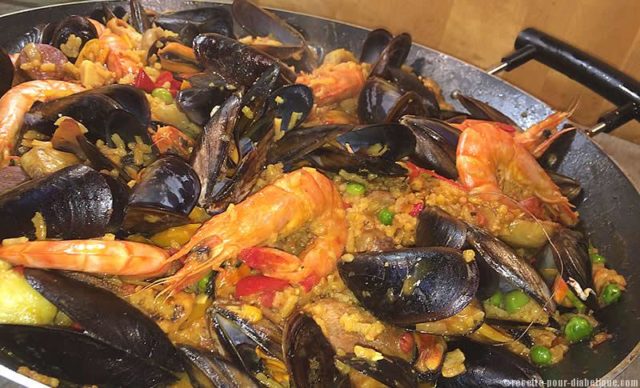 Paella aux fruits de mer et Sot-l'y-laisse
