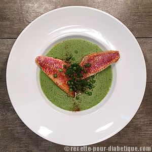Velouté Petits Pois Épinards au Rouget