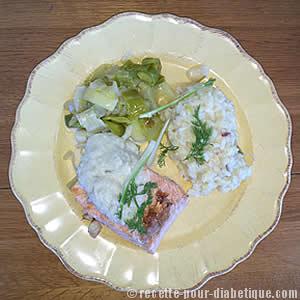 Saumon et son Risotto Fenouil et Poireaux