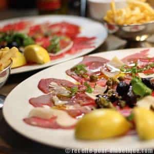Carpaccio de Boeuf et ses Frites