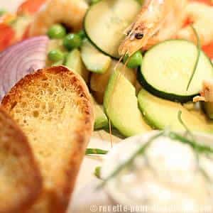 Salade Fraîcheur aux Crevettes et Cervelle de Canut