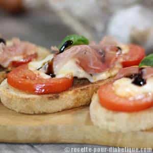 Bruschetta Tomate Mozarella et son Jambon Italien
