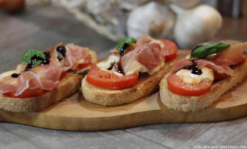 Bruschetta Tomate Mozarella et son Jambon Italien