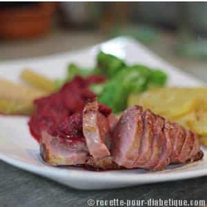Magret de Canard sauce Betterave et Pommes de terre Salardaises