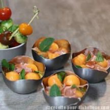 Melon au jambon et son Granité à la Menthe