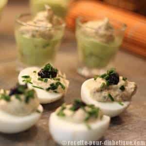 Oeufs Mimosa et Verrines Avocat crevettes