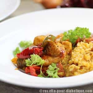 Poulet à la Basquaise et son Risotto Safran Chorizo