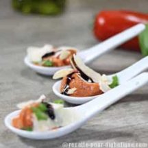 Bouchées à la Tomate glacée, Parmesan et Basilic...