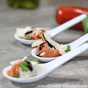 Bouchées à la Tomate glacée, Parmesan et Basilic...