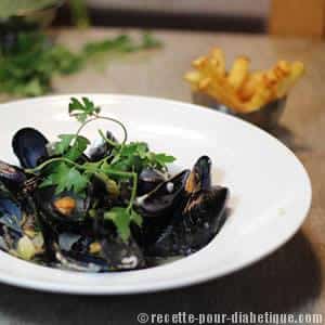 Moules Marinières sans vin et frites allégées