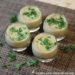 Verrines de velouté de champignons et volaille aux lardons