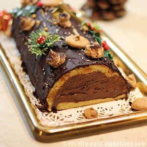 Bûche Chocolat et poire allégée en sucres