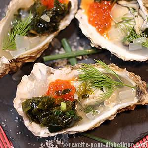 Huitres en gelée d'eau de mer au wakamé