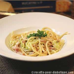 Bucatini Carbonara aux poireaux