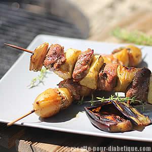 Brochettes de Magret de Canard aux Pommes