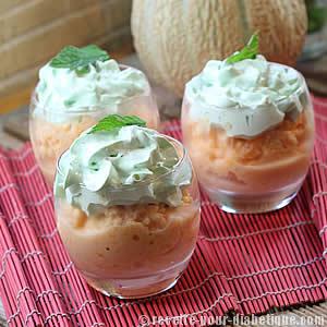 Glace au Melon et sa chantilly au Thé et à la Menthe