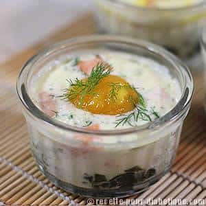 Oeufs cocotte aux Épinard et saumon