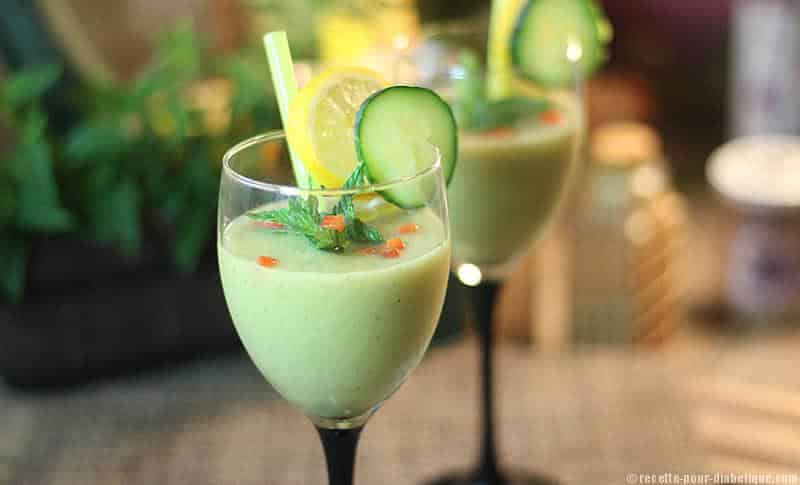 Gaspacho au concombre et à la menthe