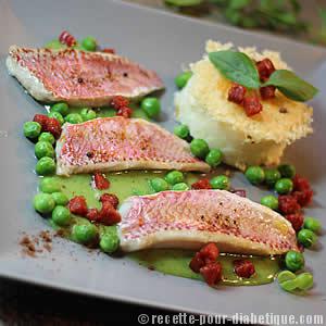 Filets de rougets aux petits pois