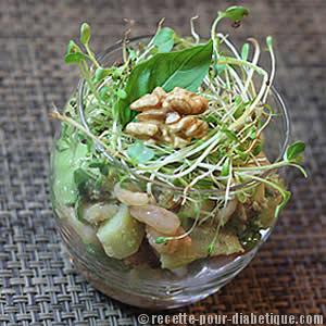 Salade Avocat Crevettes aux Noix