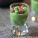 Verrines de velouté de petits pois Menthe au Chorizo