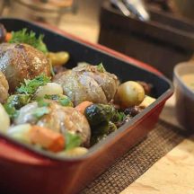 Cuisses de Pintade farcies et légumes d'Hiver