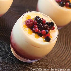 Mousse à la mangue et fruits rouges façon Panna Cotta