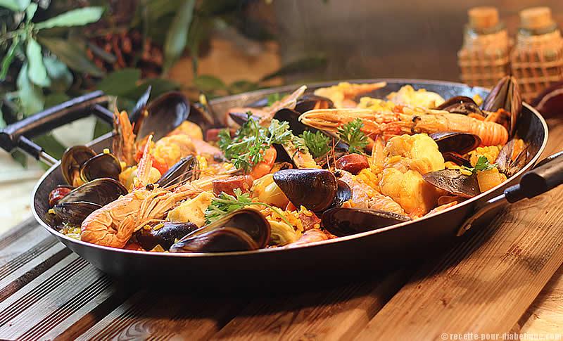 Paella Lotte Et Fruits De Mer