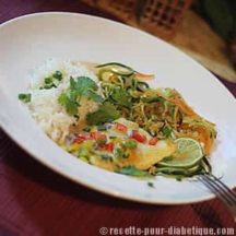 Flétan au Curry et sa Julienne de légumes